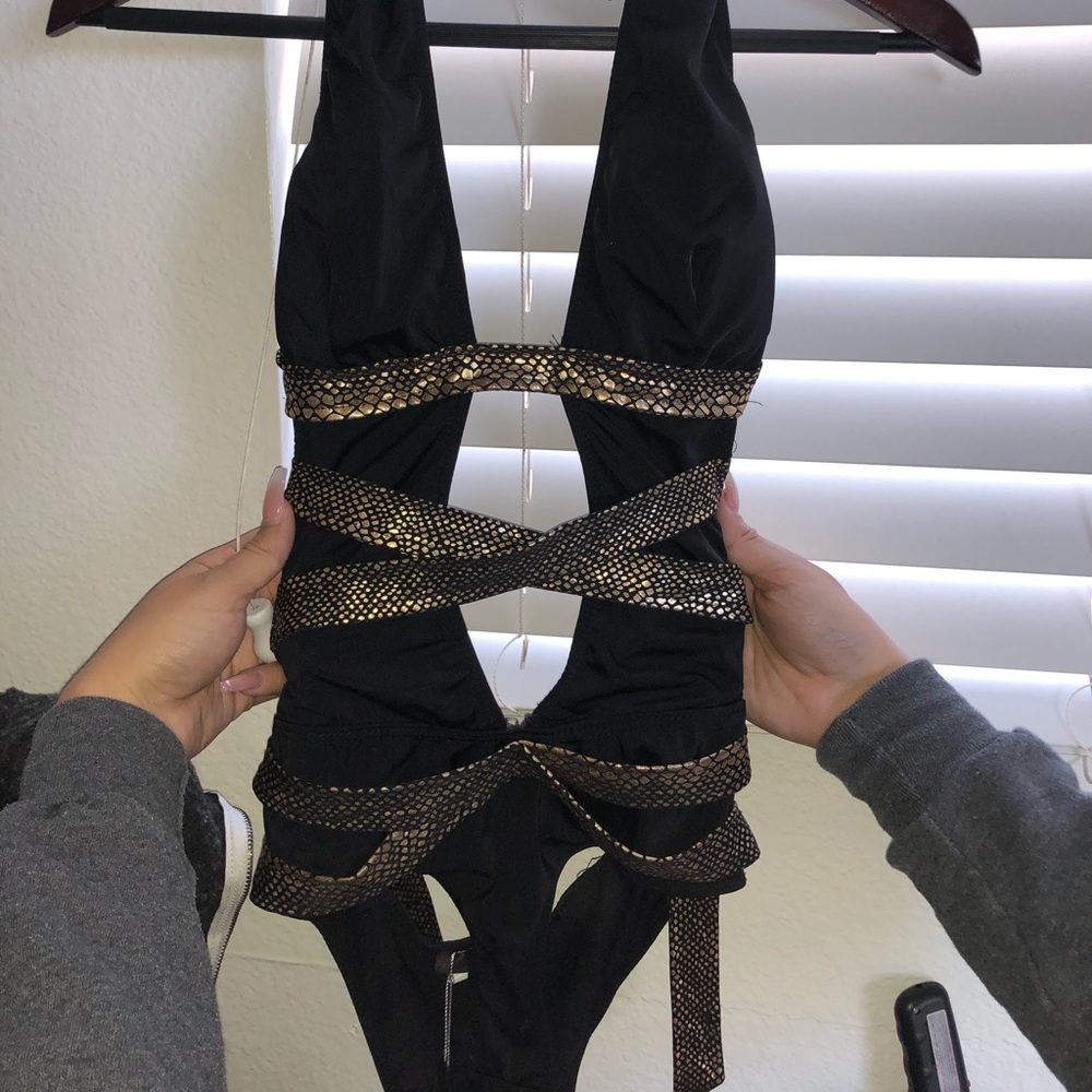 Snake Print One Piece Swim Suit